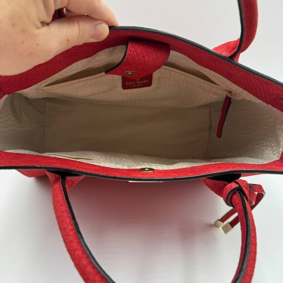 Kate Spade Red Python Elsie Exotic Street Meriwether Tote Bag - Picture 7 of 11